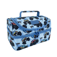 Load image into Gallery viewer, sachi double decker lunchbag monster trucks
