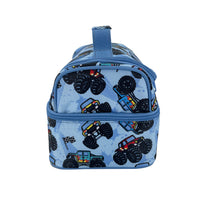 Load image into Gallery viewer, sachi double decker lunchbag monster trucks