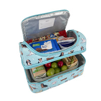 Load image into Gallery viewer, sachi double decker lunchbag puppy dogs