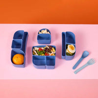 Load image into Gallery viewer, bbox lunchbox cutlery horizon blue and green
