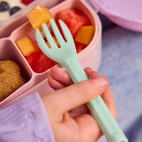Load image into Gallery viewer, bbox lunchbox cutlery horizon blue and green
