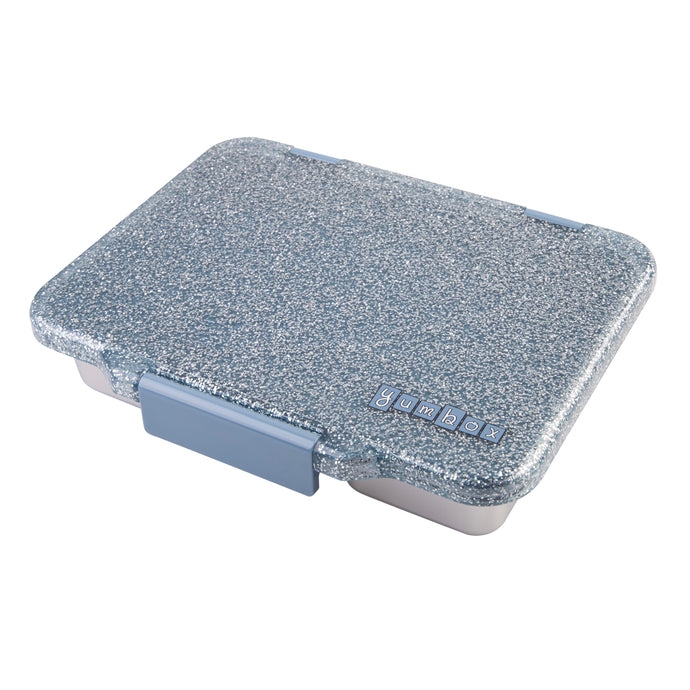 Yumbox PRET Stainless Steel Bento Box 4 Compartment - Paris Blue Glitter 