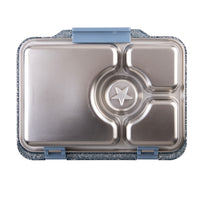 Load image into Gallery viewer, Yumbox PRET Stainless Steel Bento Box 4 Compartment - Paris Blue Glitter 
