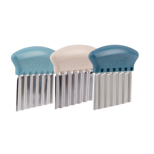 melii vegetable crinkle cutter set of 3 blue