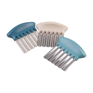 melii vegetable crinkle cutter set of 3 blue