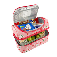 Load image into Gallery viewer, Sachi Double Decker Insulated Lunch Bag - Cherry Crush
