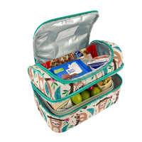 Load image into Gallery viewer, Sachi Double Decker Insulated Lunch Bag - Sleepy Sloths
