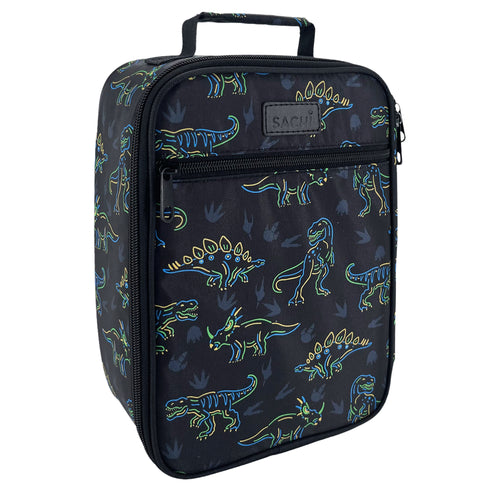 sachi insulated lunch bag neon dinosaurs