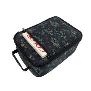 sachi insulated lunch bag neon dinosaurs