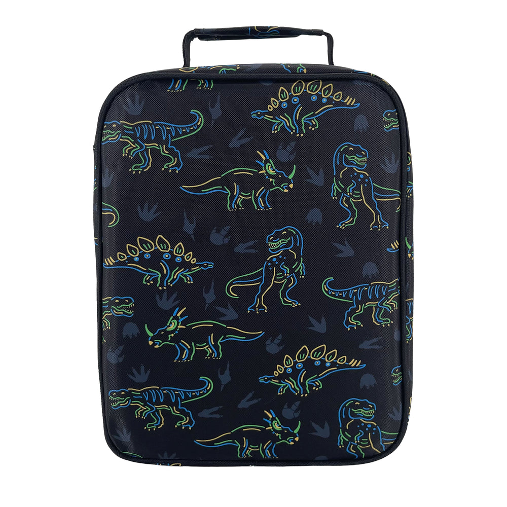 sachi insulated lunch bag neon dinosaurs