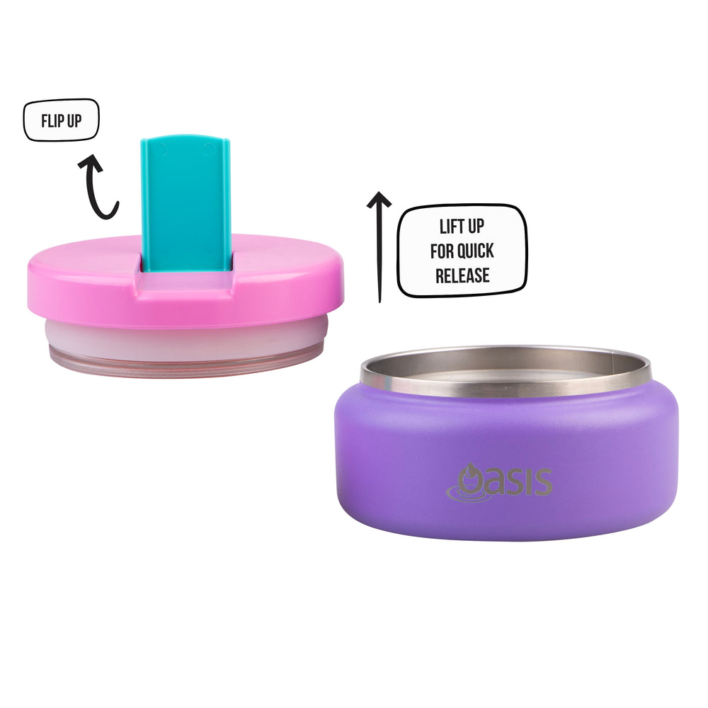 Oasis Stainless Steel Insulated Food Flask - 230ml - Mermaid Purple