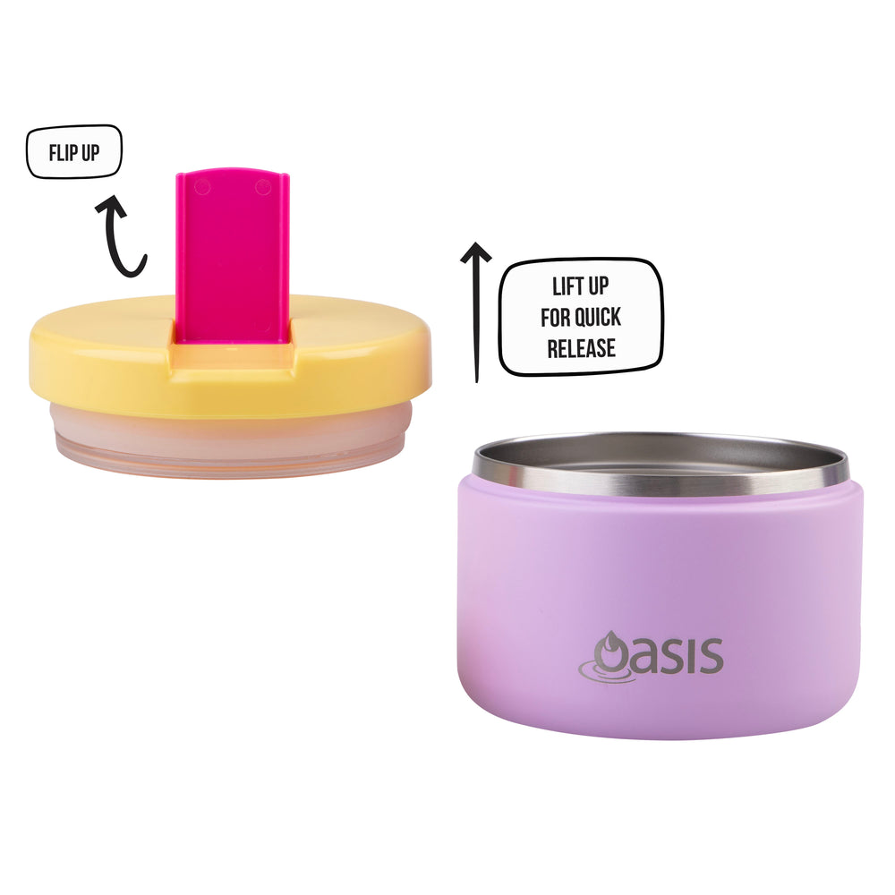 Oasis Stainless Steel Insulated Food Flask - 300ml - Bubblegum Pink