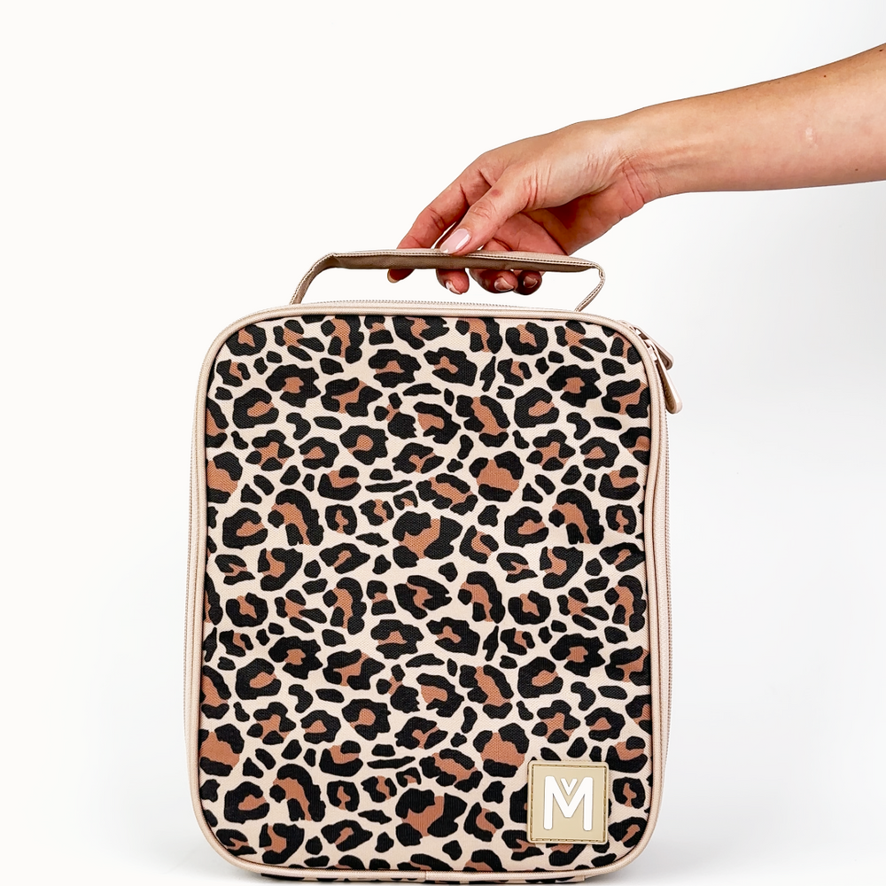 momtiico insulated lunchbag safari leopard print