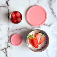 Load image into Gallery viewer, Ecococoon Stainless Steel Snack Pots - Pink Rose
