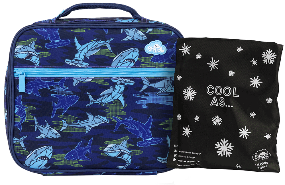 Spencil Big Cooler Bag + Ice Pack - Robo Shark