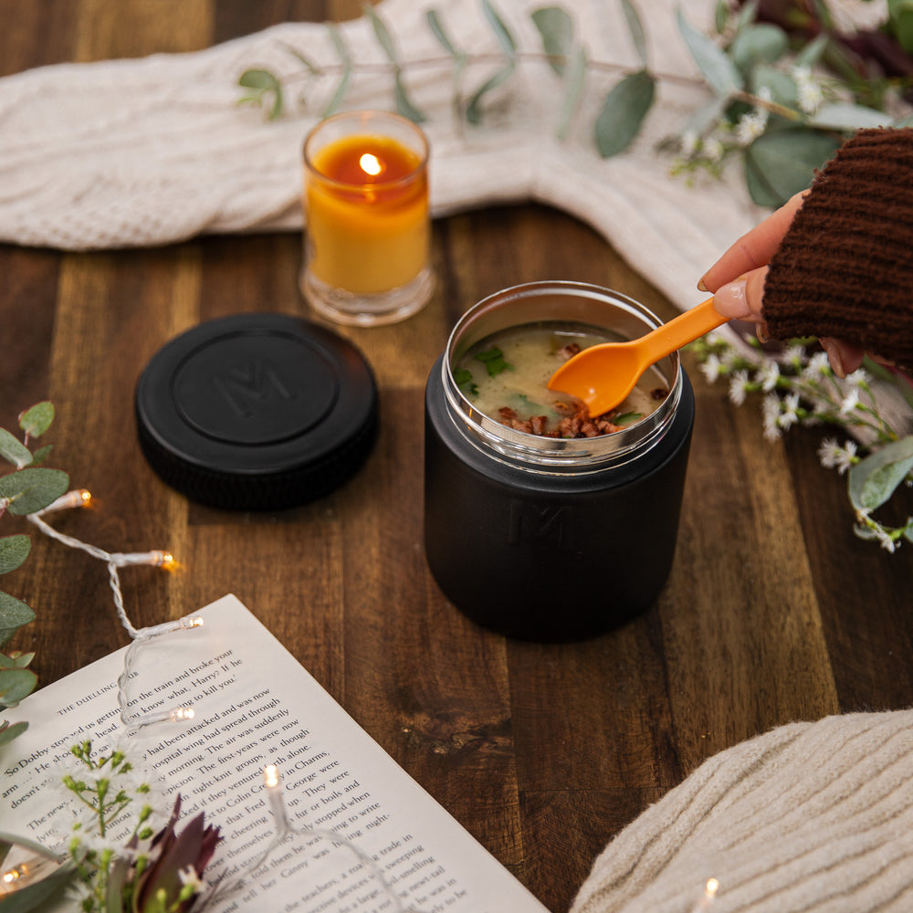 montiico insulated food jar midnight black