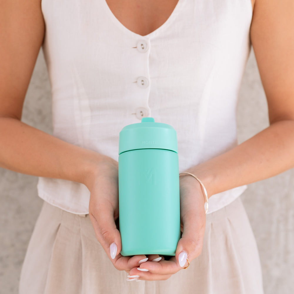 montiico fusion sipper drink bottle 350ml lagoon