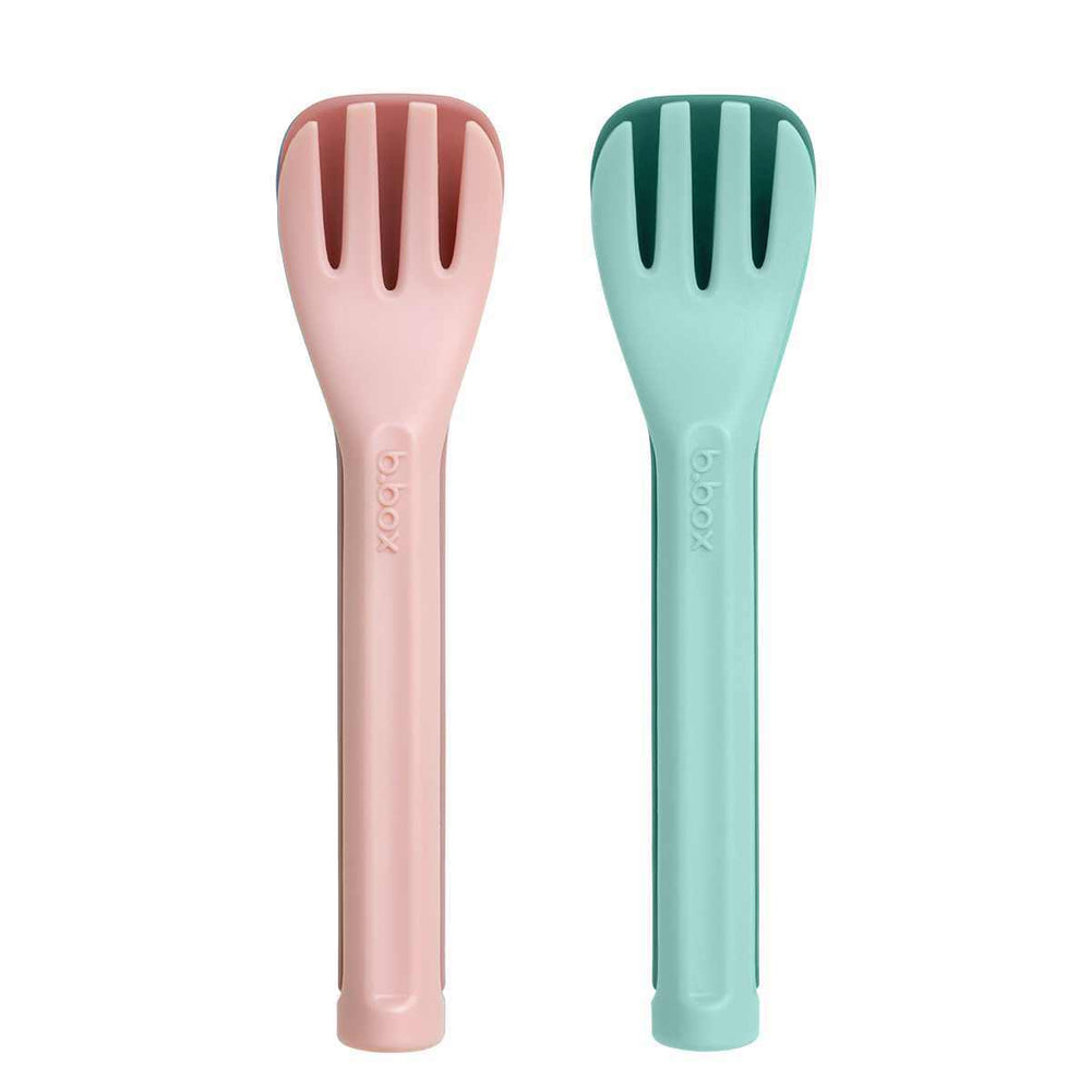 bbox lunchbox cutlery twilight pink and green