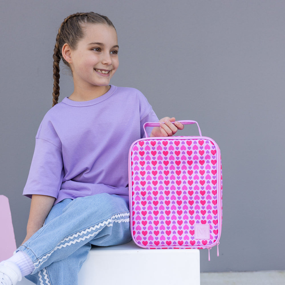 MontiiCo Large Insulated Lunch bag - Queen of Hearts