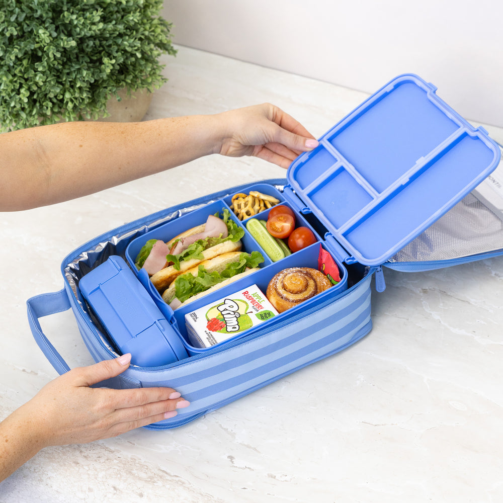 MontiiCo Large Insulated Lunch bag - Splash Stripe