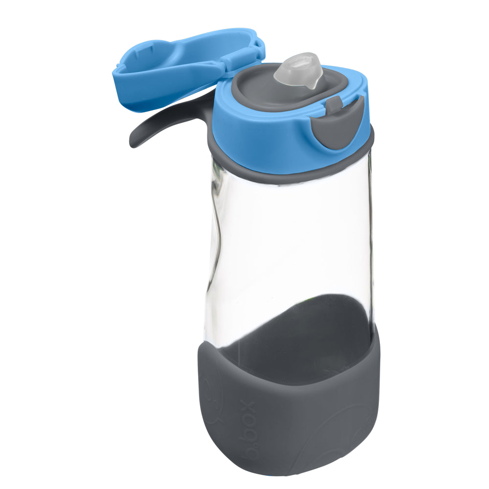 b box sports spout bottle blue slate