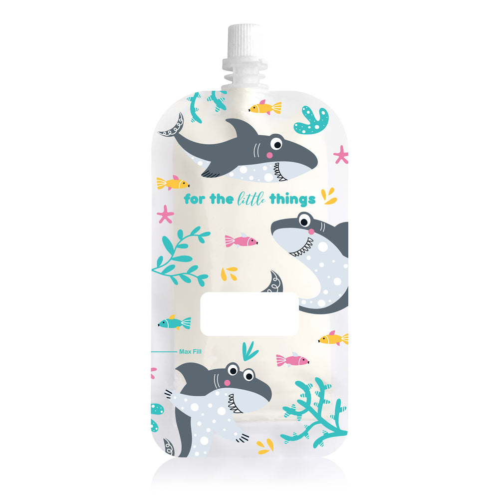 Sinchies 80ml Reusable Food Pouches - Shark 10PK