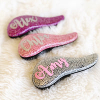 Load image into Gallery viewer, Personalised Mini Glitter Hair Brush - Magenta
