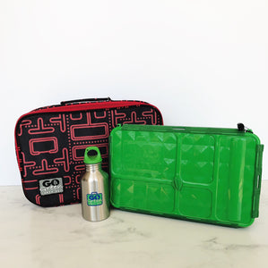 GO GREEN  Original Lunch Box Set LARGE- green Pacman