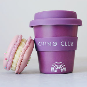 chino club babychino cup purple rainbow