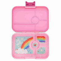 Load image into Gallery viewer, Yumbox Tapas 4 Compartment Lunch Box -  Capri Pink Rainbow Tray
