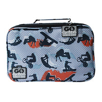 Load image into Gallery viewer, go green large set blue lunchbox extreme sports
