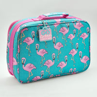 Load image into Gallery viewer, go green large set pink lunchbox flamingo
