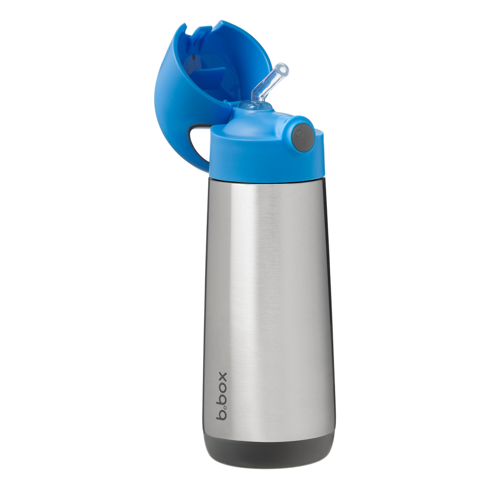 b box insulated drink bottle blue slate 500mL