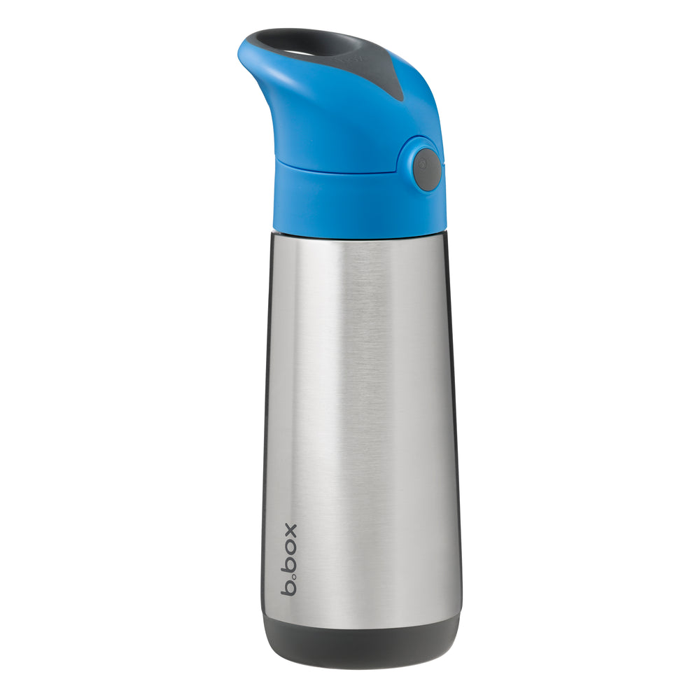 b box insulated drink bottle blue slate 500mL
