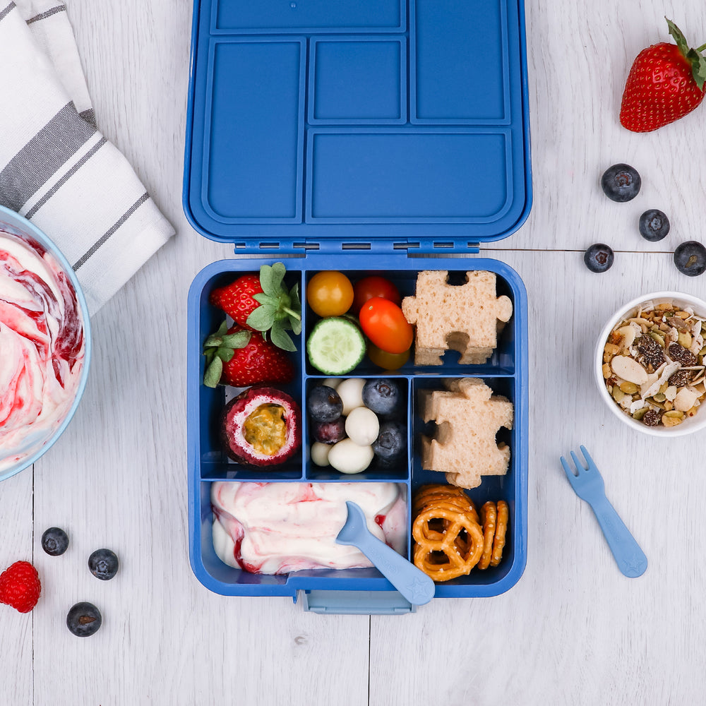 the lunch punch fork and spoons blue