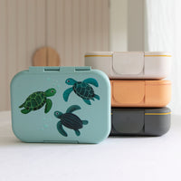 Load image into Gallery viewer, woodland wares teal turtles bento lunchbox
