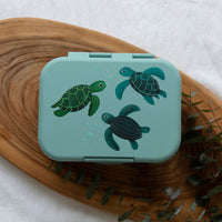 Load image into Gallery viewer, woodland wares teal turtles bento lunchbox
