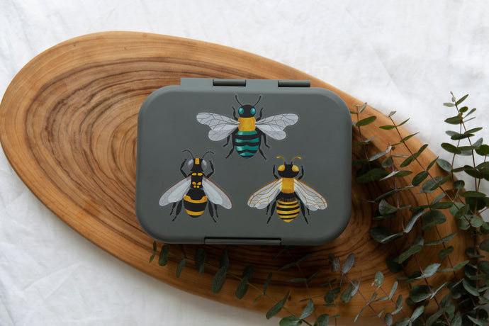 woodland wares grey bees bento lunch box